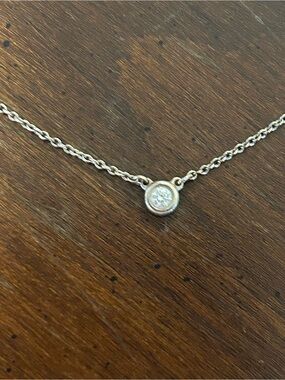 Tiffany & Co. Diamonds by the Yard Silver floating Diamond Necklace .05 carat